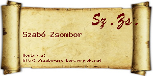 Szabó Zsombor névjegykártya